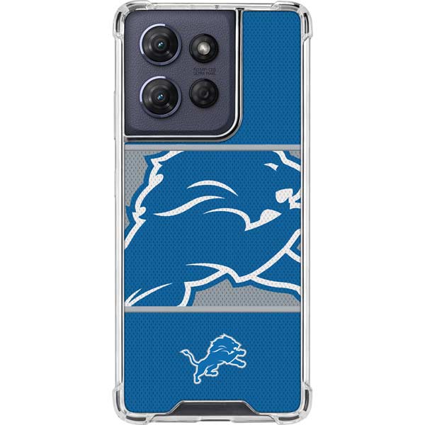 NFL Detroit Lions Zone Block Moto G 5G (2025) Clear Case