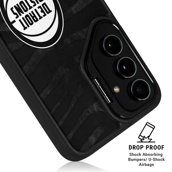 NBA Detroit Pistons Black Animal Print Galaxy S26 Plus Kickstand Case
