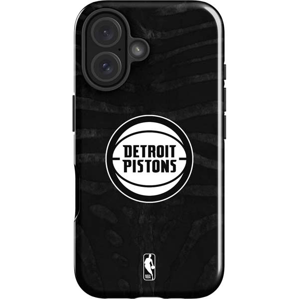 NBA Detroit Pistons Black Animal Print iPhone 17 Impact Case