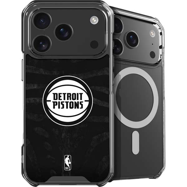 NBA Detroit Pistons Black Animal Print iPhone 17 Pro Max MagSafe Case