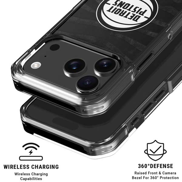 NBA Detroit Pistons Black Animal Print iPhone 17 Pro Max MagSafe Case