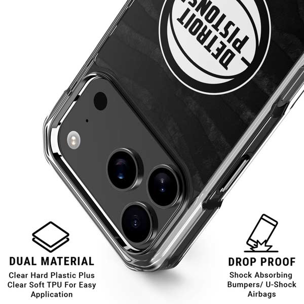 NBA Detroit Pistons Black Animal Print iPhone 17 Pro Max MagSafe Case
