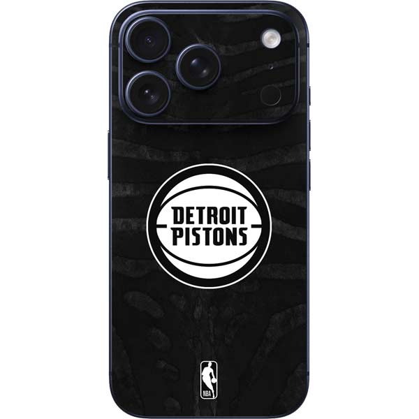 NBA Detroit Pistons Black Animal Print iPhone 17 Pro Skin