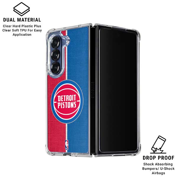 NBA Detroit Pistons Canvas Galaxy Z Fold7 Clear Case
