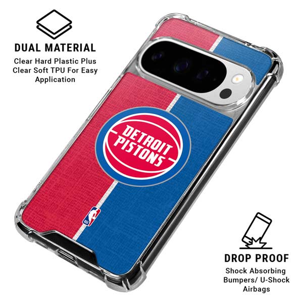 NBA Detroit Pistons Canvas Google Pixel 10 Pro Clear Case