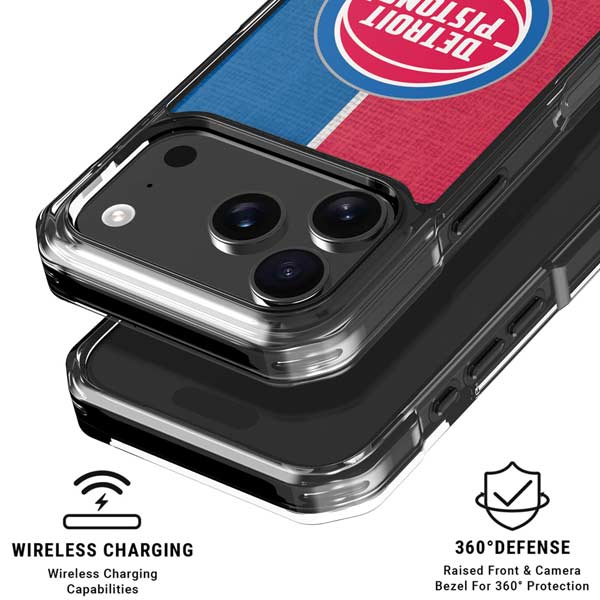 NBA Detroit Pistons Canvas iPhone 17 Pro Clear Case