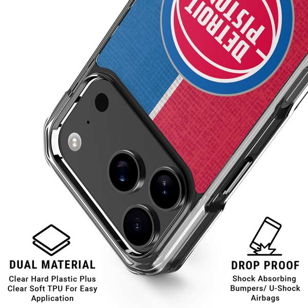NBA Detroit Pistons Canvas iPhone 17 Pro Clear Case