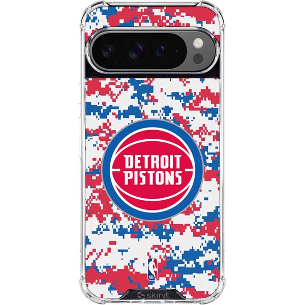 NBA Detroit Pistons Digi Camo Google Pixel 10 Pro Clear Case