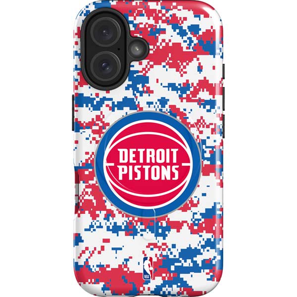 NBA Detroit Pistons Digi Camo iPhone 16 Magsafe Impact Case