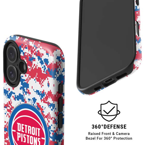 NBA Detroit Pistons Digi Camo iPhone 16 Magsafe Impact Case