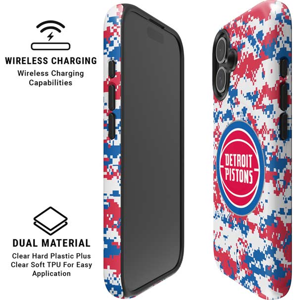 NBA Detroit Pistons Digi Camo iPhone 16 Plus Magsafe Impact Case