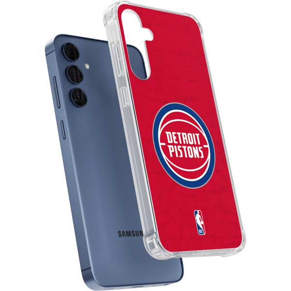 NBA Detroit Pistons Distressed Galaxy A35 5G Clear Case
