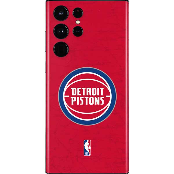 NBA Detroit Pistons Distressed Galaxy S22 Ultra Skin