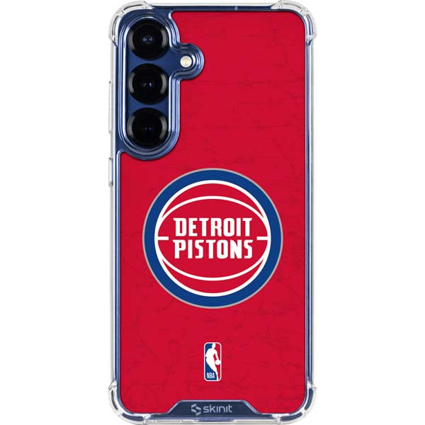 NBA Detroit Pistons Distressed Galaxy S25 Plus Clear Case