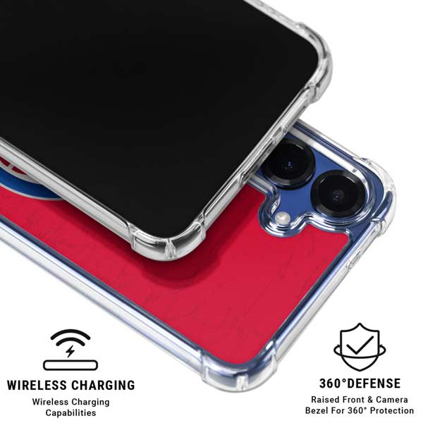 NBA Detroit Pistons Distressed Galaxy S25 Plus Clear Case