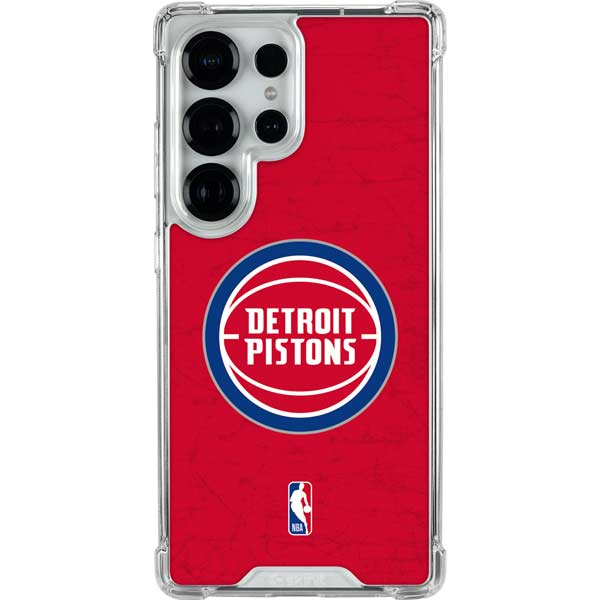 NBA Detroit Pistons Distressed Galaxy S25 Ultra Clear Case