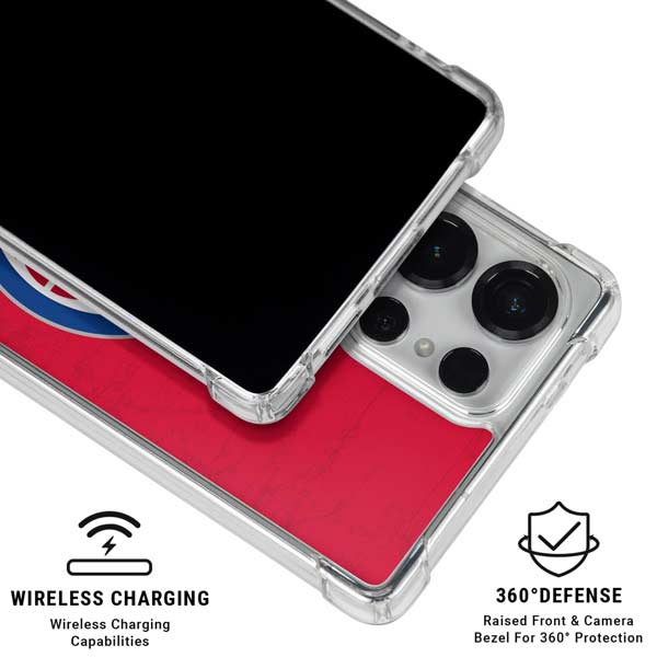 NBA Detroit Pistons Distressed Galaxy S25 Ultra Clear Case