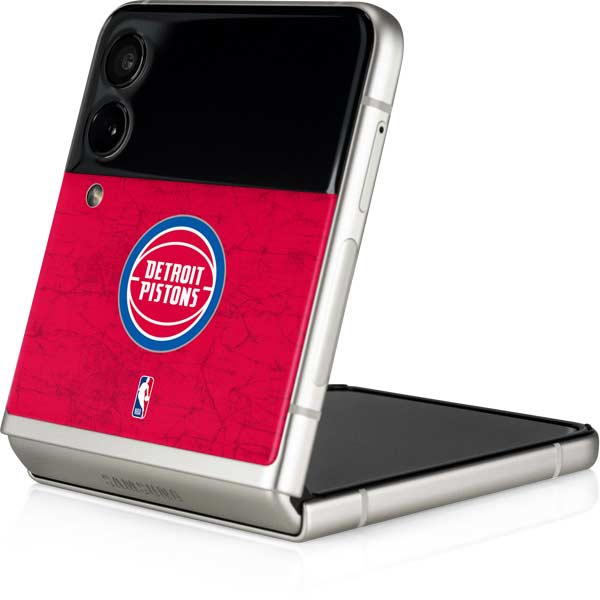 NBA Detroit Pistons Distressed Galaxy Z Flip4 5G Skin