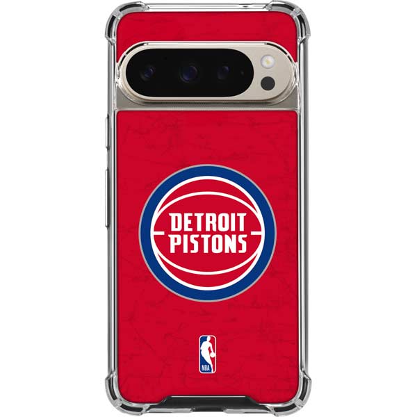 NBA Detroit Pistons Distressed Google Pixel 9 Pro XL Clear Case