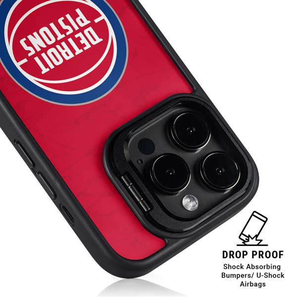 NBA Detroit Pistons Distressed iPhone 14 Pro Kickstand Case
