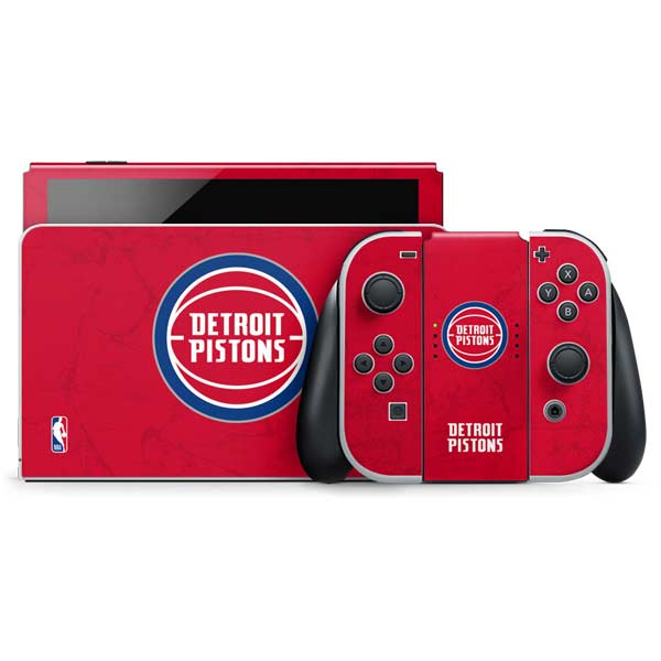 NBA Detroit Pistons Distressed Nintendo Switch OLED (2021) Skin