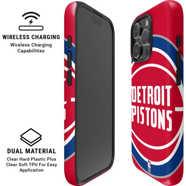NBA Detroit Pistons Large Logo iPhone 16 Pro Max Magsafe Impact Case