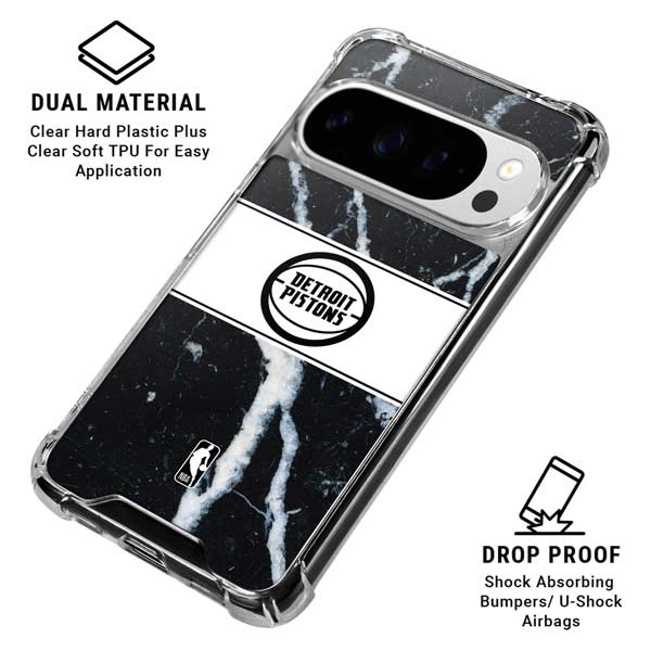 NBA Detroit Pistons Marble Google Pixel 10 Pro XL Clear Case