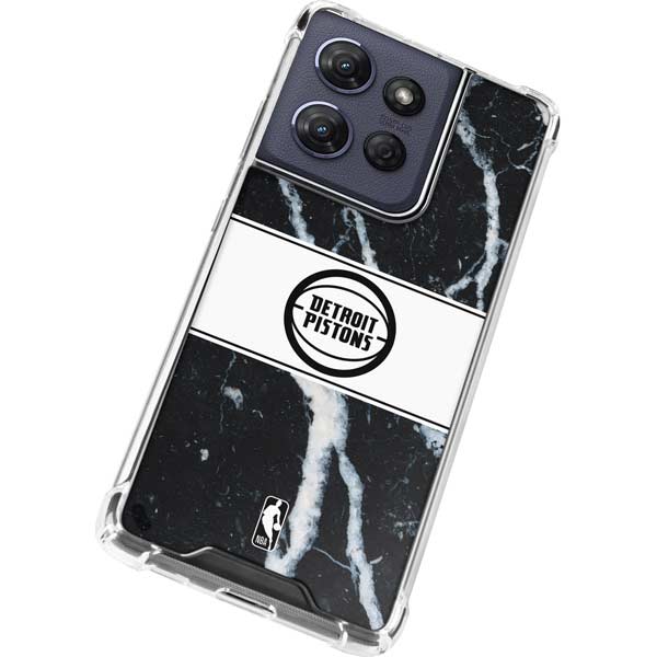 NBA Detroit Pistons Marble Moto G 5G (2025) Clear Case