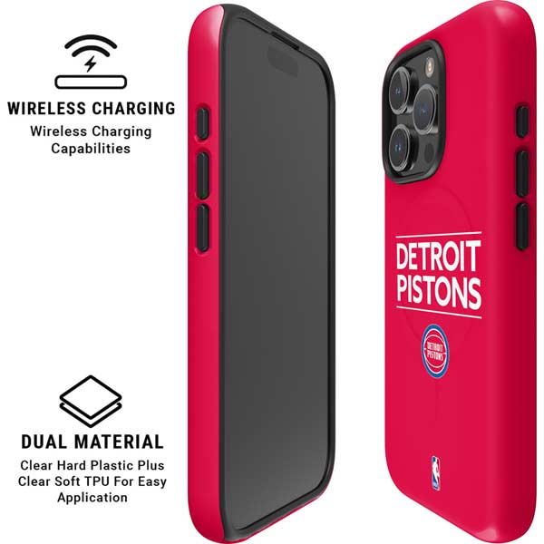 NBA Detroit Pistons Standard - Red iPhone 16 Pro Max Magsafe Impact Case