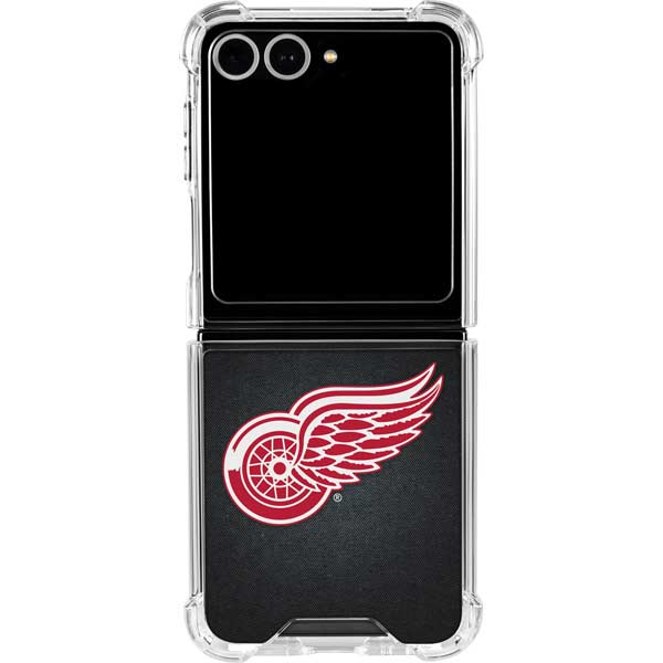 NHL Detroit Red Wings Black Background Galaxy Z Flip7 Clear Case