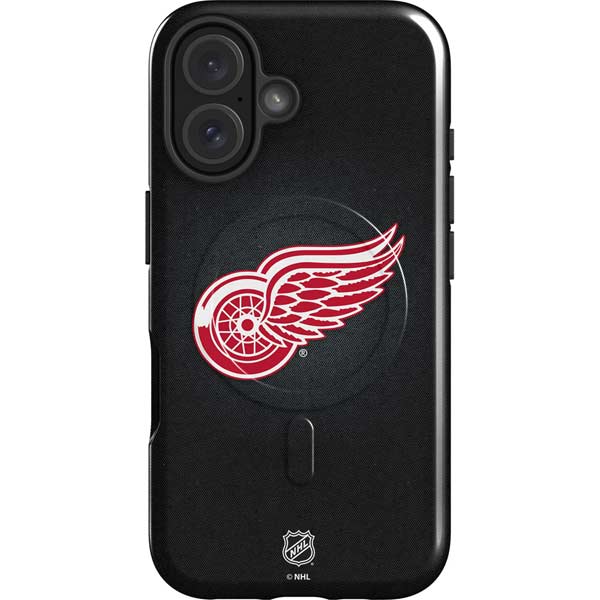NHL Detroit Red Wings Black Background iPhone 16 Magsafe Impact Case