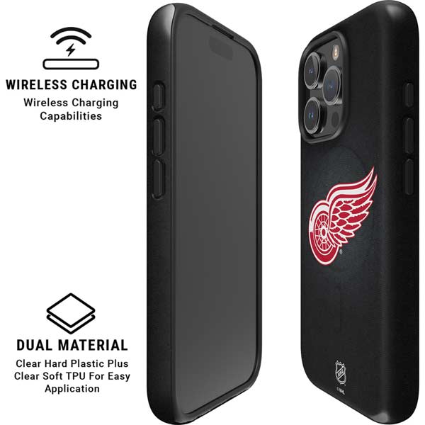 NHL Detroit Red Wings Black Background iPhone 16 Pro Max Magsafe Impact Case