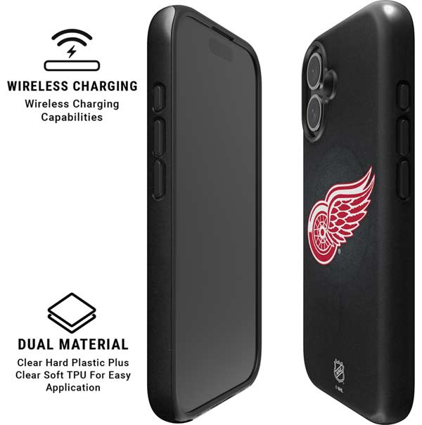 NHL Detroit Red Wings Black Background iPhone 17 Magsafe Impact Case