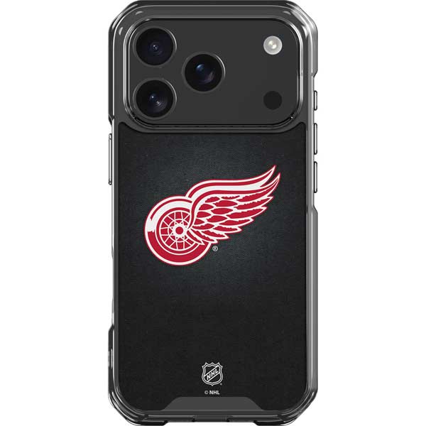 NHL Detroit Red Wings Black Background iPhone 17 Pro Clear Case