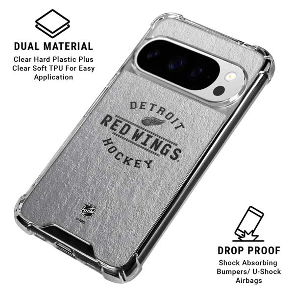NHL Detroit Red Wings Black Text Google Pixel 10 Pro XL Clear Case