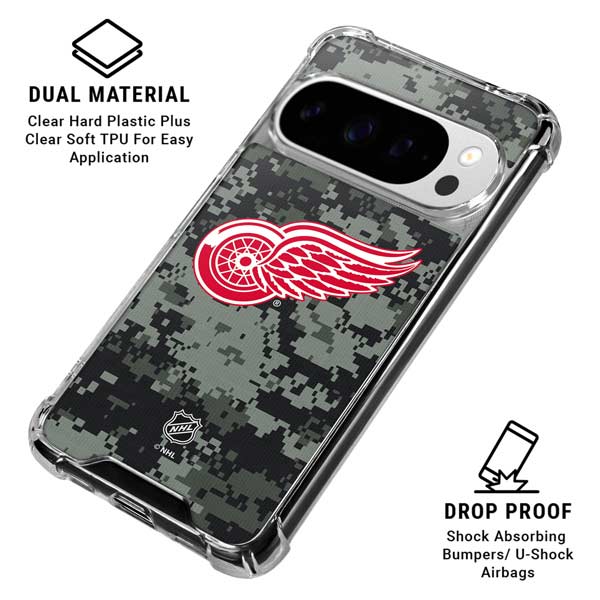 NHL Detroit Red Wings Camo Google Pixel 10 Pro Clear Case