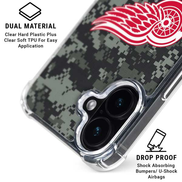 NHL Detroit Red Wings Camo iPhone 17 Clear Case