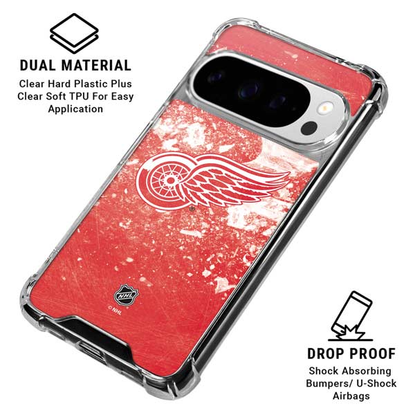 NHL Detroit Red Wings Frozen Google Pixel 10 Pro Clear Case