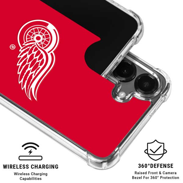 NHL Detroit Red Wings Solid Background Galaxy S26 Plus Clear Case