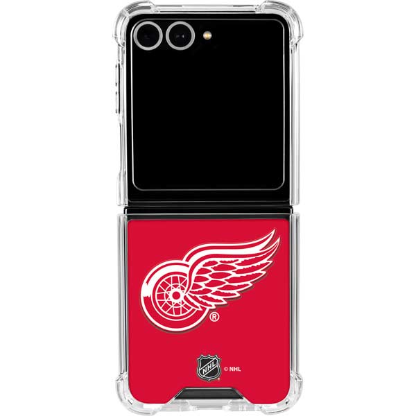 NHL Detroit Red Wings Solid Background Galaxy Z Flip7 Clear Case
