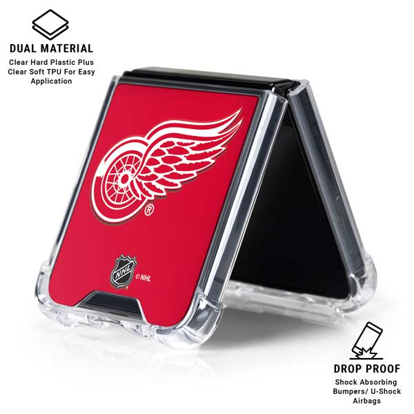 NHL Detroit Red Wings Solid Background Galaxy Z Flip7 Clear Case