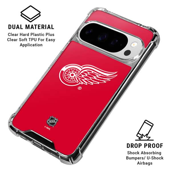 NHL Detroit Red Wings Solid Background Google Pixel 10 Pro XL Clear Case