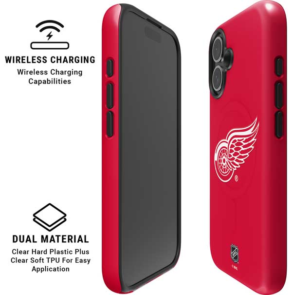 NHL Detroit Red Wings Solid Background iPhone 16 Magsafe Impact Case