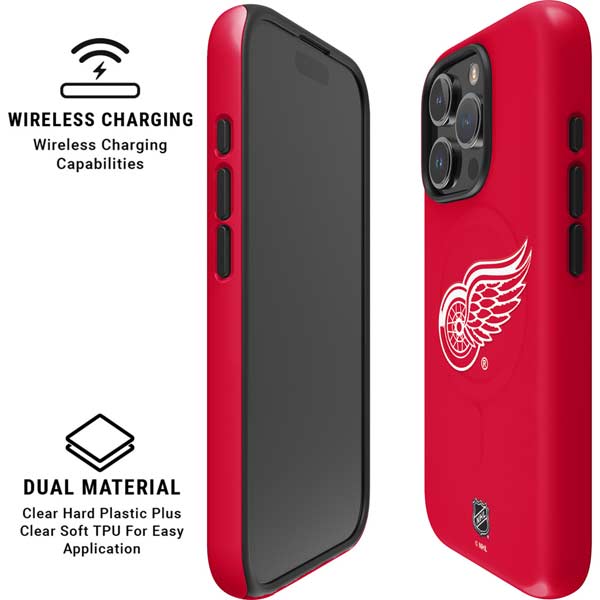 NHL Detroit Red Wings Solid Background iPhone 16 Pro Max Magsafe Impact Case
