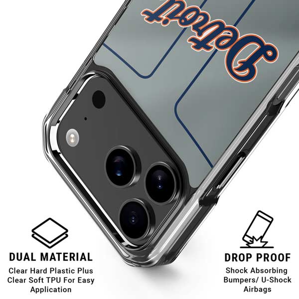 MLB Detroit Tigers Alternate/Away Jersey iPhone 17 Pro Clear Case