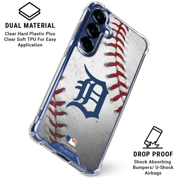 MLB Detroit Tigers Game Ball Galaxy S25 FE Clear Case