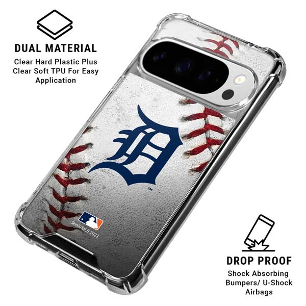 MLB Detroit Tigers Game Ball Google Pixel 10 Pro Clear Case