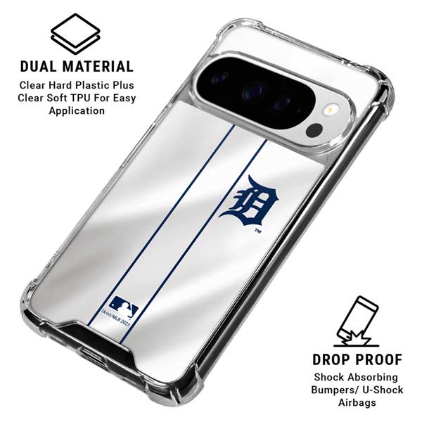 MLB Detroit Tigers Home Jersey Google Pixel 10 Pro XL Clear Case