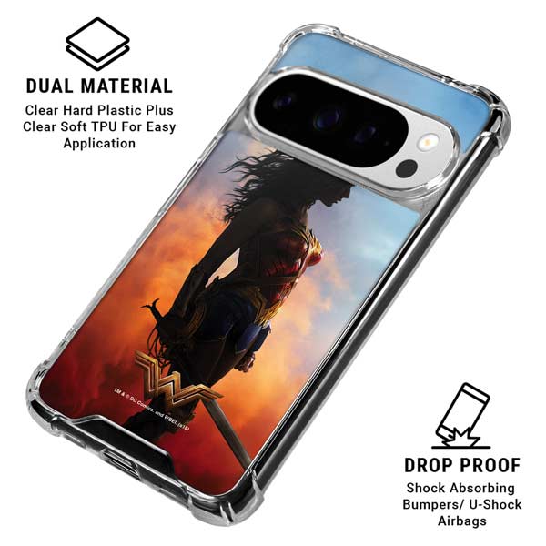 DC Comics Wonder Woman Movie Poster Stance Pose Google Pixel 10 Pro Clear Case