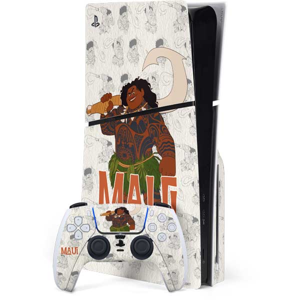 Disney Princess Moana Maui Pattern Skin for PS5 Slim Disk Bundle - Skinit